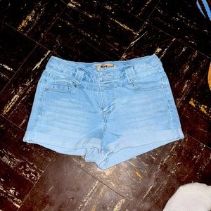 Blue spice shorts.